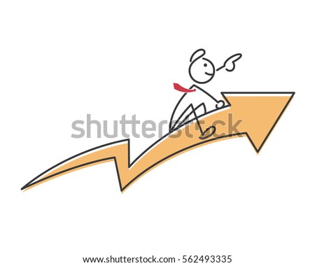 Creative Business Strategy Tips Stickman Illustration Concept - Focus And Persistence With Your Target
