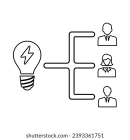 Creative Business Team Icon In Outline Style