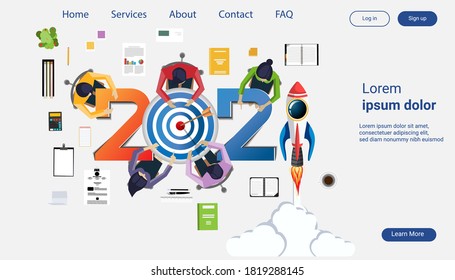 Creative business thinking 2021,darts shoot Into crotch for success,set icon, Idea concept vector illustration Infographic template.