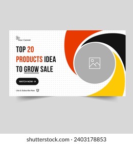 Creative business thumbnail banner design, product idea tips and tricks banner design, video cover design, fully editable vector eps 10 file format