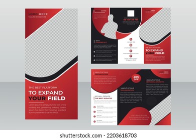 Creative business tri fold brochure and catalogue template design