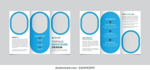 Creative business trifold brochure design template