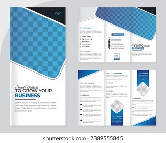 Creative Business Tri-Fold Brochure Design Template. Corporate Tri-Fold Leaflet Flyer Brochure Design