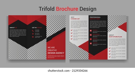 Creative business trifold brochure flyer template layout design. brochure template, tri-fold.Vector triple folding brochure for business and advertising.