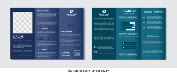 Creative business trifold brochure template design