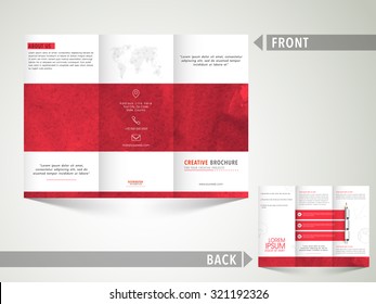 Creative Business Trifold Brochure, Template or Flyer design with front and back side presentation. 