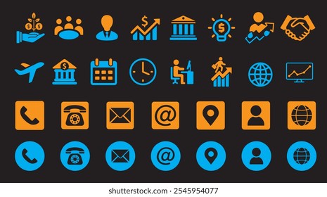 Creative business vector set. Business card icon. Phone icon. Vector illustration EPS 10