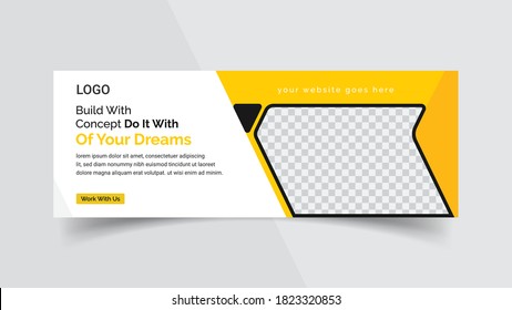 Creative Business web banner and Facebook timeline cover, social media post design Vector Illustration.