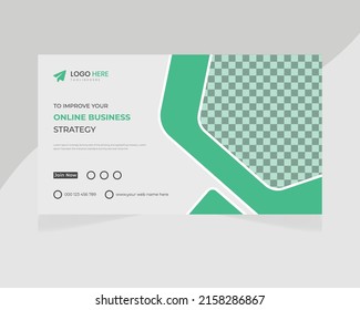 Creative business web banner presentation and landing cover page, youtube thumbnail template