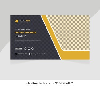 Creative business web banner presentation and landing cover page, youtube thumbnail template