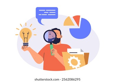 Creative business web concept with flat cartoon people for website design.