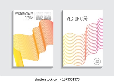 Creative business web desing. Elegant airy lines. Trendy blend gradient background. Artificial intelligence poster. Fluid dynamic yellow book template. Modern light geometric cover. 3d fashion print.