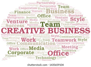 Creative Business word cloud. Collage made with text only.
