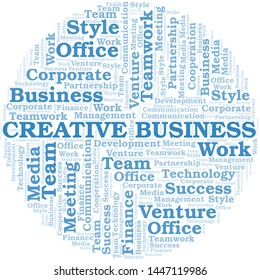 Creative Business word cloud. Collage made with text only.