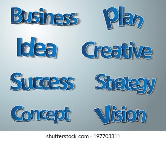 Creative business words set, paper, stickers, labels, tags, Vector illustration modern template design