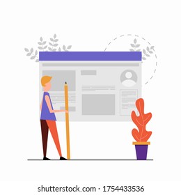 Creative Businessman concept vector illustration in colorful, flat style