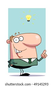 Creative Businessman Has Lightbulb Moment