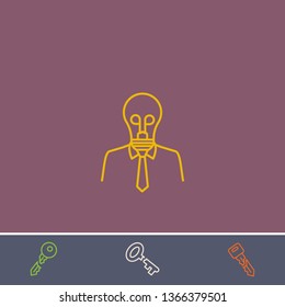creative businessman vector line icon.Basic element illustration.creative businessman vector outline symbol design.Bonus broken key graphic concept