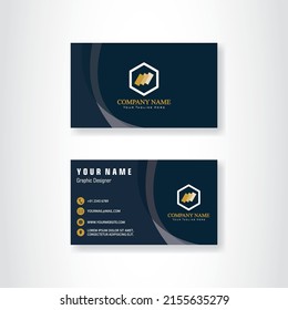 Creative Bussines Card With Dark And Gold Simple Design.