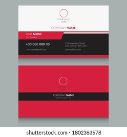 Creative Bussiness Card Template With Red Color. Perfect For Automotive Company