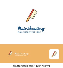 Creative Butcher knife Logo Design. Flat color Logo place for Tagline. Vector Illustration