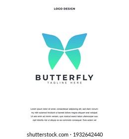 Icono creativo de mariposa diseño ilustración vectorial. diseño de logotipo de mariposa editable en color