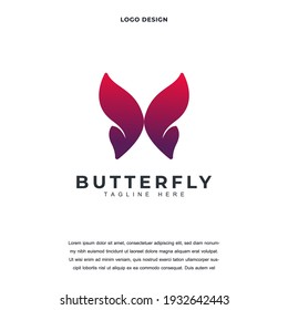 Creative butterfly icon logo design vector illustration. butterfly logo design color editable