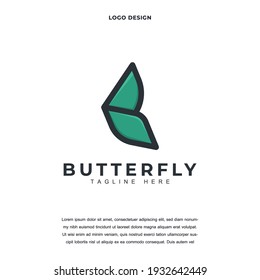 Creative butterfly icon logo design vector illustration. butterfly logo design color editable
