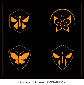 Creative butterfly logo design template