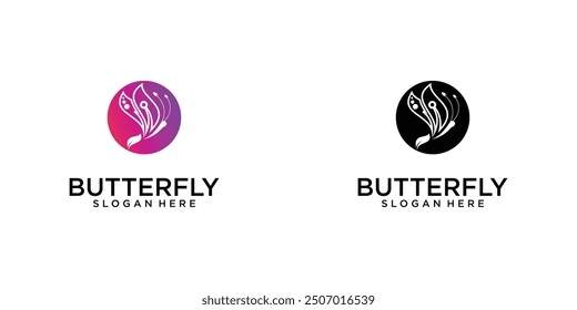 Creative butterfly logo design with unique concept  premium vector
