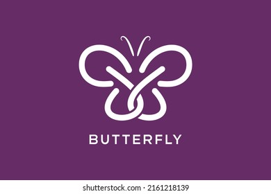 Creative butterfly minimal logo design with line art concept