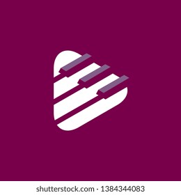 Creative Button Play Piano Logo Icon Unusual 