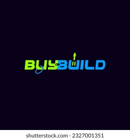 Creative Buy Or Build Logo Design. Simple Buy Or Build Word Mark Logo Design.