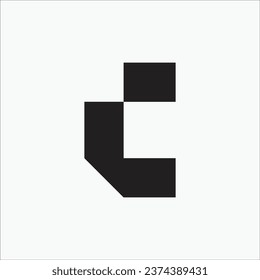 Creative C flat initial monogram minimal modern brand unique logo design