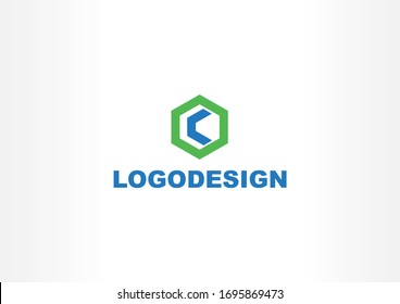 creative C letter hexagon vector logo design for company logo
