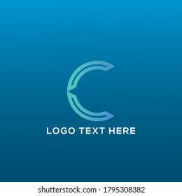 Diseño del logotipo de la letra C creativa - Logotipo de la letra C gradiente con fondo degradado.
