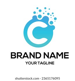 Diseño de plantilla de logotipo de carta C creativa