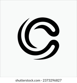 Letra C creativa forma de círculo elegante línea de diseño marca inicial marca moderna logotipo