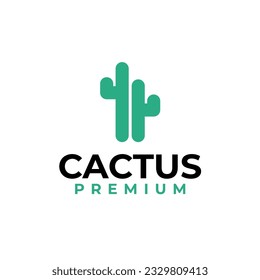 Creative Cactus Logo Design Concept Vector Illustration Symbol Icon