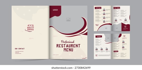 Creative Café and Restaurant Menú Plantilla Listo para imprimir