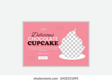 diseño de pancarta de pastel creativo modelo único diseño de plantilla de nueva idea.