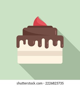 Creative cake icon flat vector. Happy party. Cream food