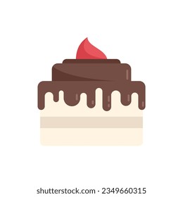 Creative cake icon flat vector. Happy party. Cream food isolated