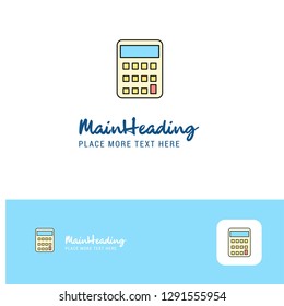 Creative Calculator  Logo Design. Flat color Logo place for Tagline. Vector Illustration