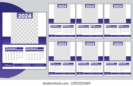 creative calendar design 2024 template