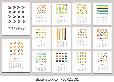 Creative Calendar Hand Drawn Doodle Elements Stock Vector (Royalty Free ...