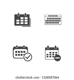 creative calendar icons set. Date icons set. Vector illustration