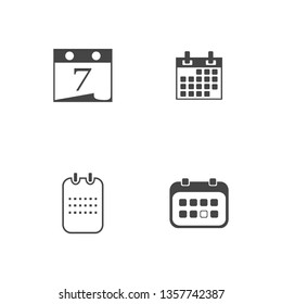 creative calendar icons set. Date icons set. Vector illustration