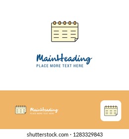 Creative Calendar Logo Design. Flat color Logo place for Tagline. Vector Illustration