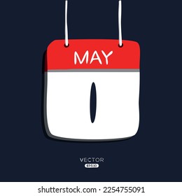 Kreative Kalenderseite mit einem einzigen Tag (1. Mai), Vektorgrafik.